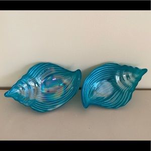 Set of 80s Deco Glass Shell Dishes
